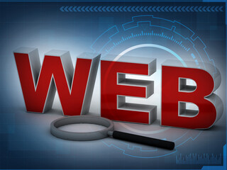 Poster -  3d illustration e-business laptop internet sign
