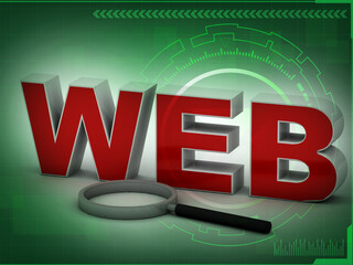 Poster -  3d illustration e-business laptop internet sign