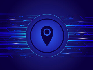 Fototapete - 3d illustration pointer of map with background 
