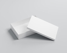 A Rectangular Box With A Lid, Blank White Package
