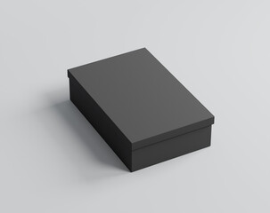 Wall Mural - A rectangular box with a lid, Blank black package