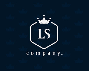 Wall Mural - Creative letter LS, L and S graceful logo. Elegant emblem and beautiful calligraphy. The hexagonal vintage symbol for book design, brand name, business card, restaurant, boutique, hotel, cafe, badge.