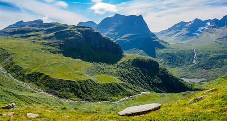 Wall Mural - Mountain peak of Innerdalstarnet and Innerdalen Valley, Norway