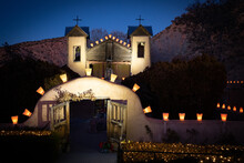 Christmas At A Lantern Candlelit Chapel Sanctuary In The Hills Of New Mexico