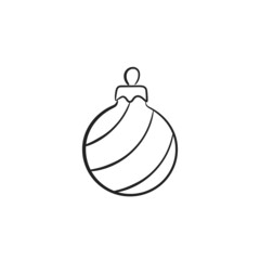 Wall Mural - hand drawn Christmas ball with lines. Christmas and New Year design element for invitation design