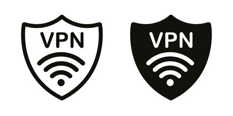 Aufkleber - Vpn icons set. Private network sign and symbol. virtual private network icon.
