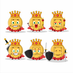 Sticker - A Charismatic King dalgona candy square cartoon character wearing a gold crown