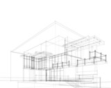 Fototapeta Paryż - architectural drawing design 3d rendering and 3d illustration