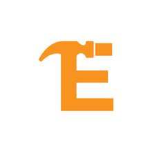 Initial Letter E Hammer Logo Design Inspiration