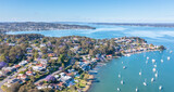 Fototapeta  - Aerial view lake Macquarie -Eleebana - Newcastle NSW Australia
