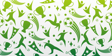 Wall Mural - Football Pattern Background, Vector illustration in flat style. football cup, stylish background gradient, vector illustration.