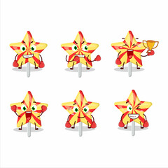 Sticker - A sporty star candy boxing athlete cartoon mascot design