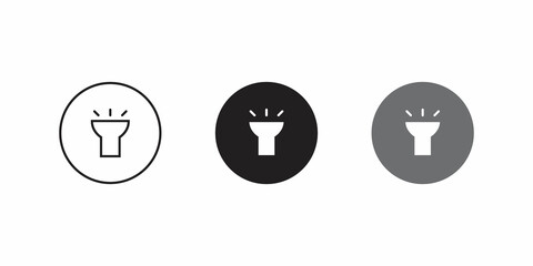 Poster - Flashlight, Torch Button Icon in Flat Style