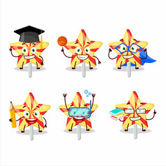 Poster - School student of star candy cartoon character with various expressions