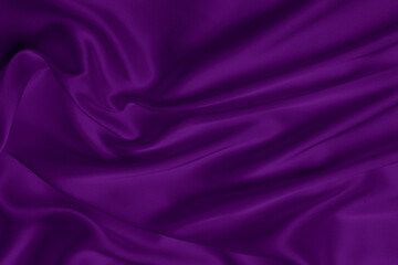 Velvet violet color Fashion background. 2022 year colour trend. Purple color cloth background. Soft silk fabric backdrop, copy space