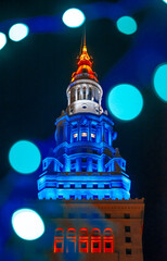 Terminal Tower Christmas Lights in Cleveland Ohio