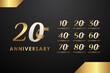 Anniversary Gradient Set Number Background For Celebration