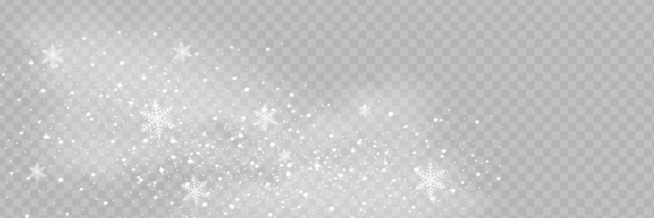 Wall Mural - Snow and wind on a transparent background. White gradient decorative element.vector illustration. winter and snow with fog. wind and fog.