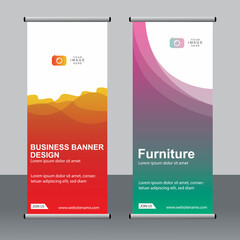 Business banner roll up set standee banner template Modern banner.