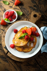 Canvas Print - Homemade French toast with fresh berries	