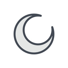 Fototapete - Moon and Crescent color line icon. Weather and Climate vector outline colorful sign.