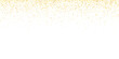 Wide gold glitter holiday confetti on white background. Vector
