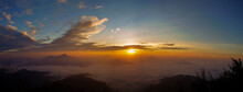 Beautiful Mountain Range In The Morning And Sunrise At Doi Pha Tang, Chiang Rai, Thailand