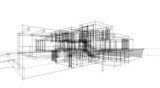 Fototapeta Paryż - Modern house architectural drawing