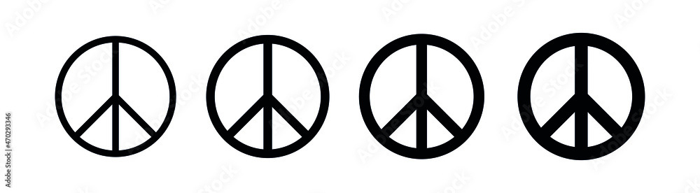 A set of peace signs of different thicknesses. Peace symbols, peace ...