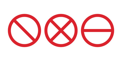 Poster - Set of close icon vector sign. Stop road prohibition sign isolated on white.