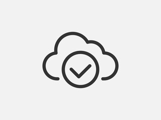 Poster - technology icon vector cloud computing connection. big data global server. line design symbol.