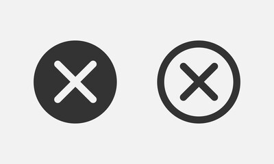 Poster - Close icon vector sign. Cancel symbol web design. Error, denied, avoid or wrong data button.