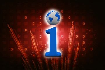 Poster - 3d rendering Information symbol illustration