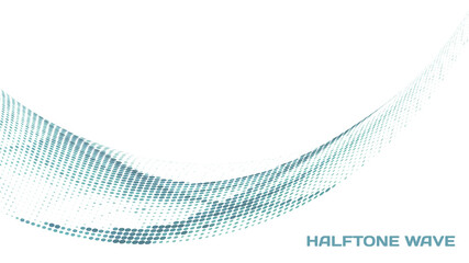 Leinwandbilder - Bluish cyan dotted wave with halftone effect