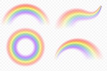 Realistic Rainbow Set. Sky Magic Spectrum Fantasy Effect
