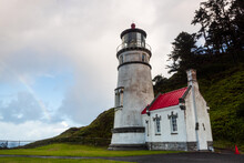 Hecata Head Lighthouse On The Oregon Coast
