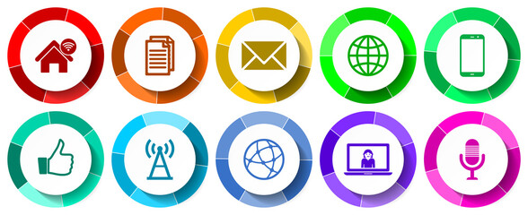 Leinwandbilder - Set of web and internet vector icons, flat design illustration for webdesign and mobile applications
