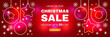 © webdesign - Christmas discount sale banner. Flat design of Christmas balls and snowflakes.Abstract background with glow and geometric shapes. Final sale up to 50% off. Special offer. Template vector illustration