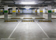 Underground car parking, perspective view of parking garage