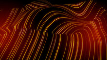 Sound Wave And Audio Technology Concept. Orange, Futuristic Digital Style. 3D Render.
