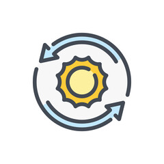 Poster - Renewable energy color line icon. Alternative energy sources vector outline colorful sign.