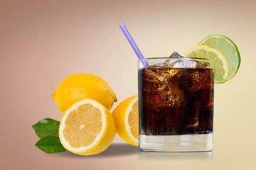 Poster - a lemon juice iced coffee with fresh citrus