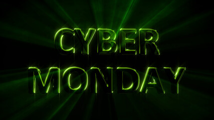 Poster - bright glowing text for cyber monday giveaway, isolated - object 3D illustration