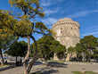 White Tower of Thessaloniki city, on a sunny day