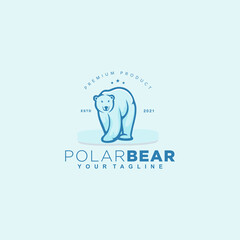 Wall Mural - Polar Bear Logo Design Vector Illustration Template Idea