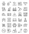 © nakedcm - set of simple line airport icons