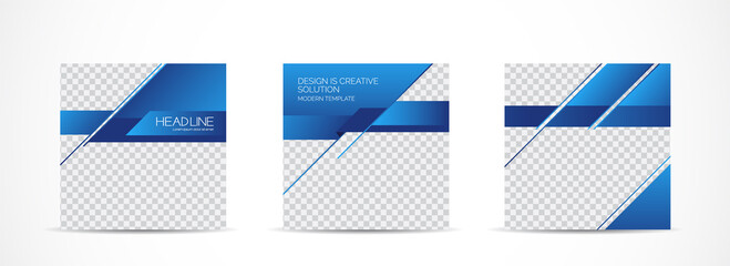 Canvas Print - Set square banner template for social media post and web internet ads.vector illustrations.	
