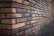 Old Red Brick Wall Corner Background