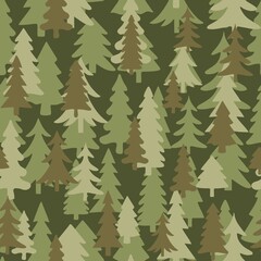
Christmas trees camouflage pattern, forest shape texture, modern background. Ornament