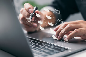 Aufkleber - To successfully handle files, IT personnel uses a Document Management System (DMS), an online documentation database, and process automation, as well as other corporate business technologies.